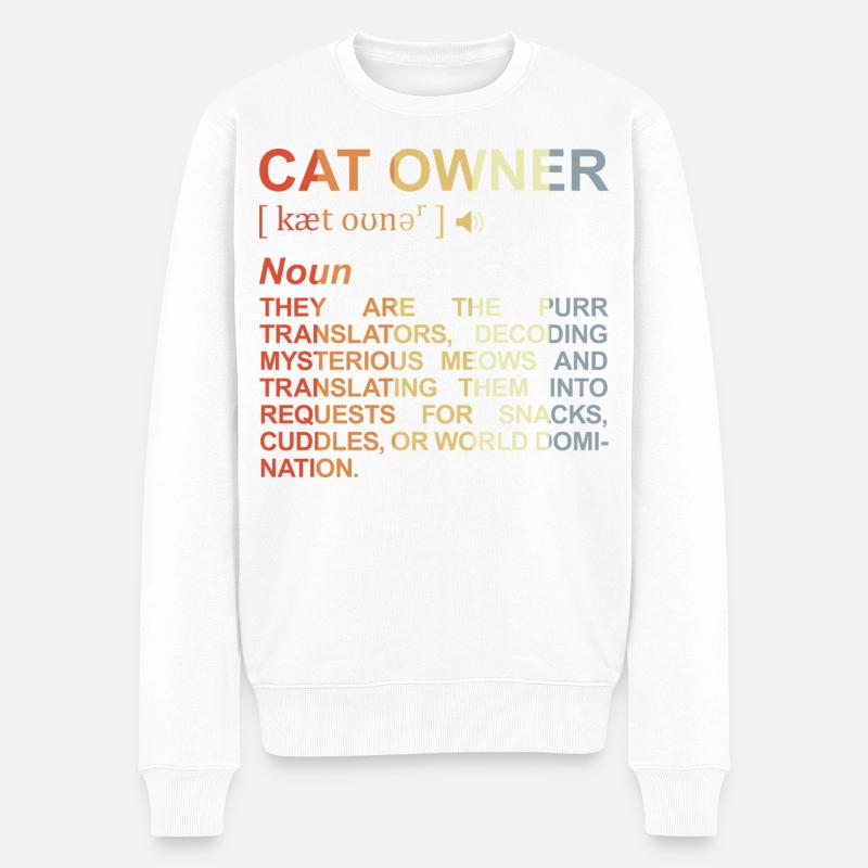 Signification de propriétaire de chat - Pull Premium bio Homme - blanc