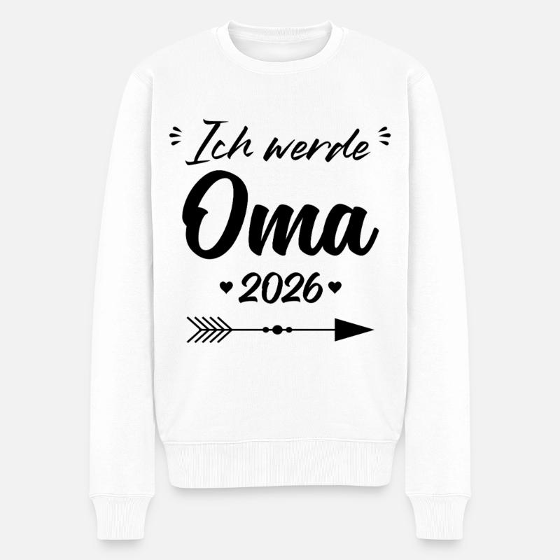 Ich Werde Oma 2026  - Männer Premium Bio Pullover - Weiß