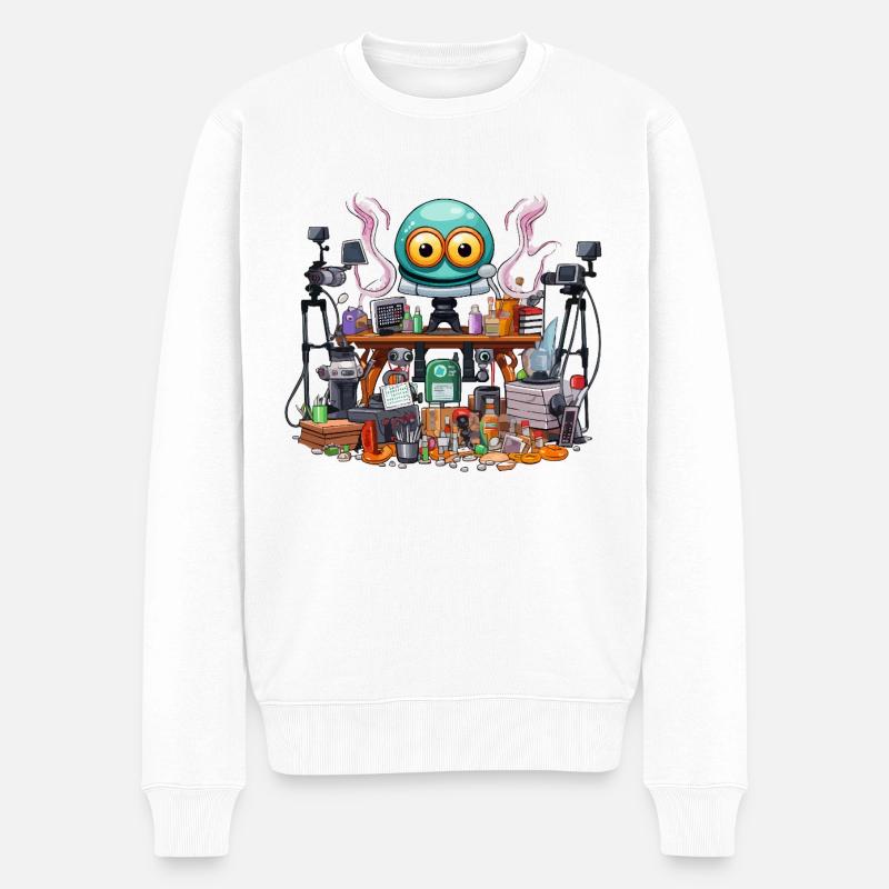 Kreativer Gadget-Workshop Alien - Männer Premium Bio Pullover - Weiß