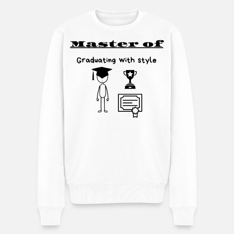 Meister des Abschlusses mit Stil - Männer Premium Bio Pullover - Weiß