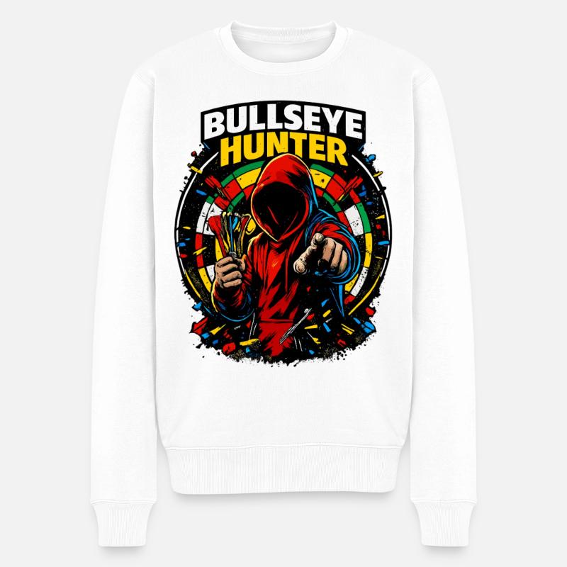 Dart Bullseye Hunter - Männer Premium Bio Pullover - Weiß