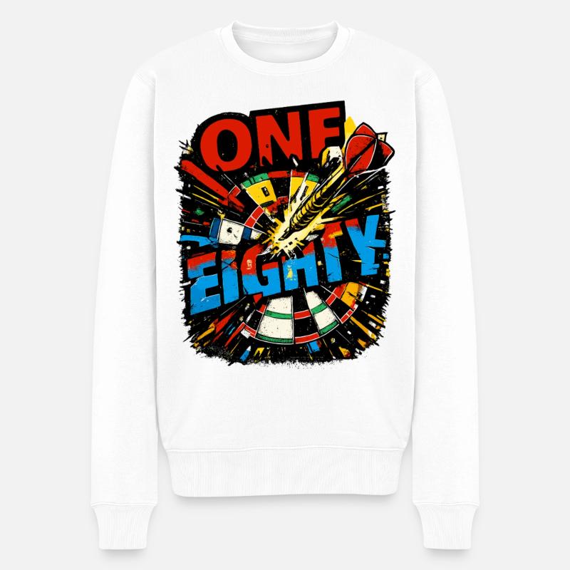 Dart One Eighty - Männer Premium Bio Pullover - Weiß