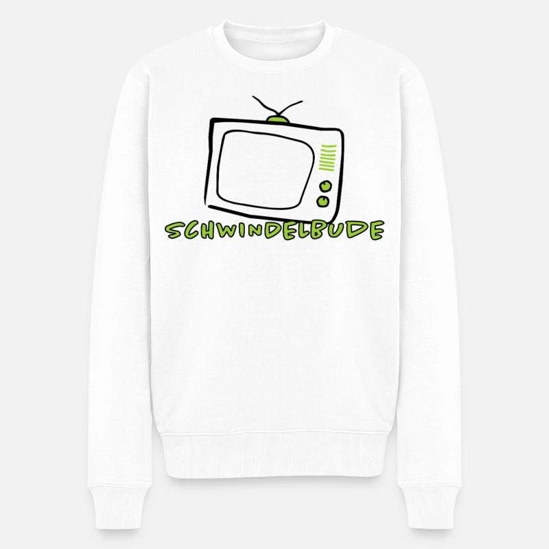 Schwindelbude – Lustiges Humor Statement Design - Männer Premium Bio Pullover - Weiß
