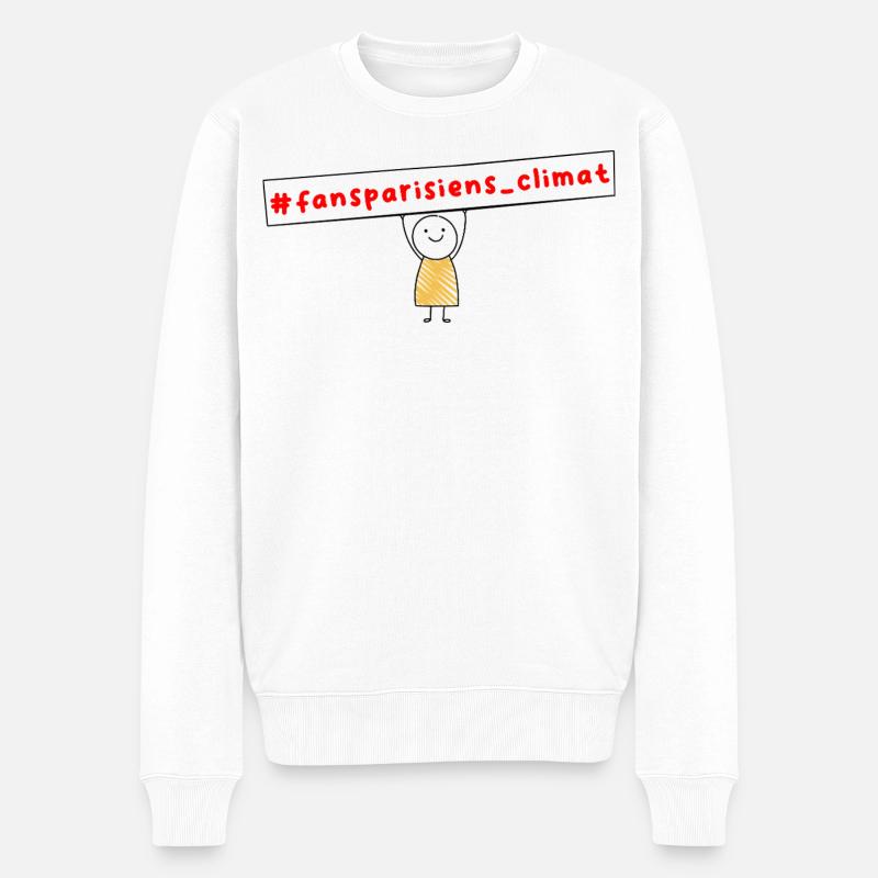 #fansparisiens_climat  - Pull Premium bio Homme - blanc