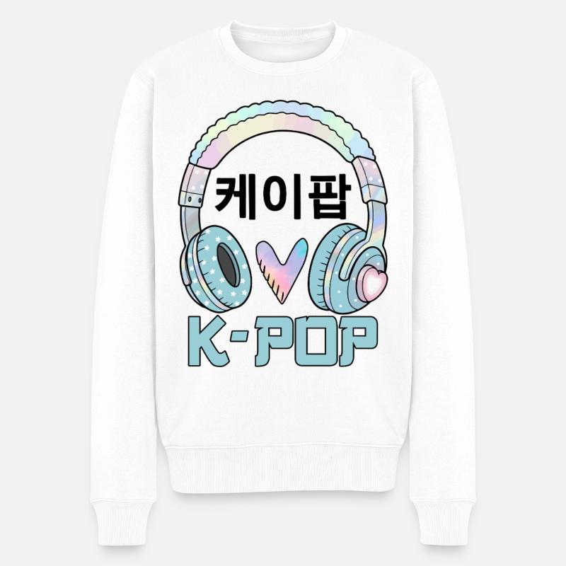 K Pop 케이팝 - Pull Premium bio Homme - blanc