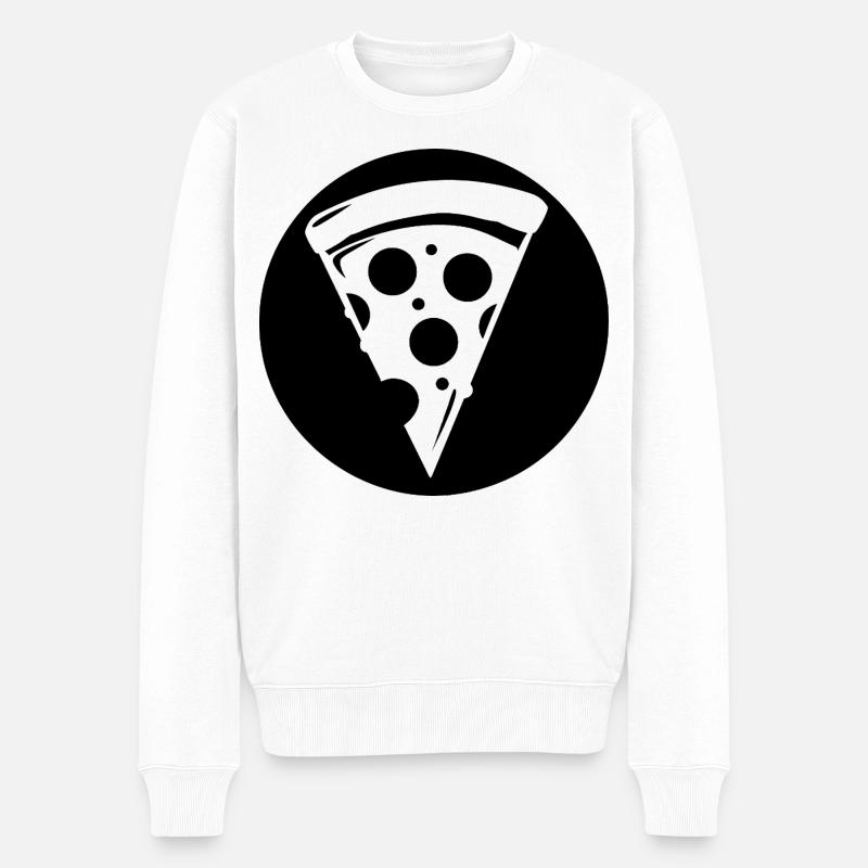 Pizzastück - Männer Premium Bio Pullover - Weiß