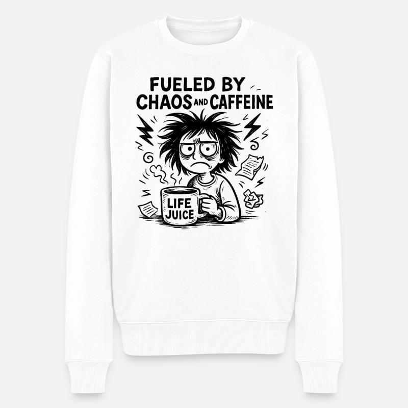 Alimenté par la caféine - Pull Premium bio Homme - blanc
