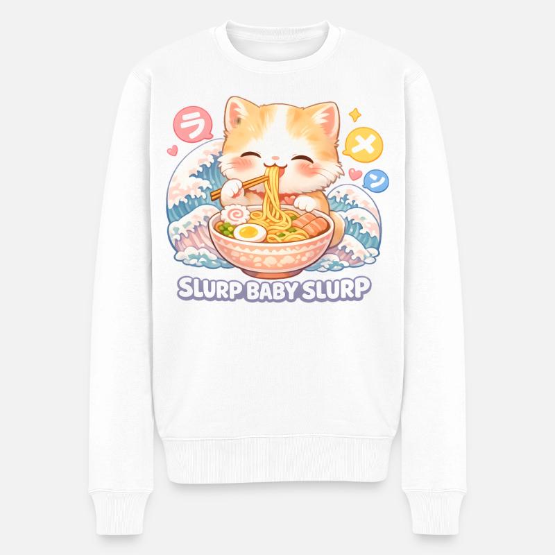 Ramen pour chat - Pull Premium bio Homme - blanc