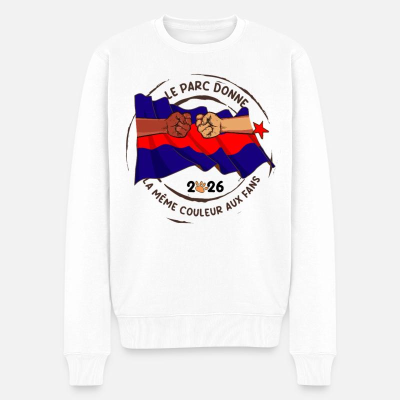 Le_Parc_donne_la_meme_couleur_aux_fans - Männer Premium Bio Pullover - Weiß