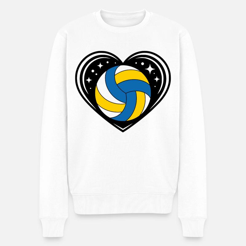 Volleyball Galaxy - Männer Premium Bio Pullover - Weiß