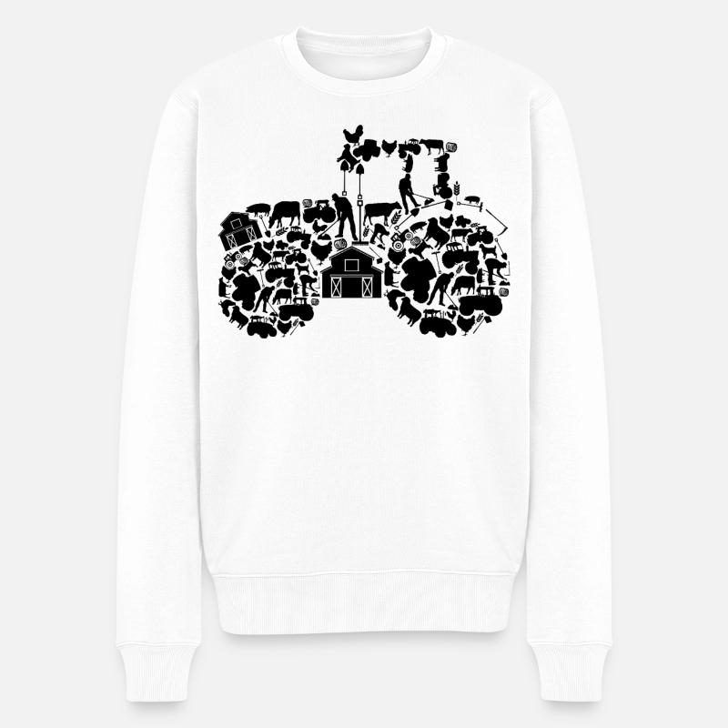 Traktor - Männer Premium Bio Pullover - Weiß