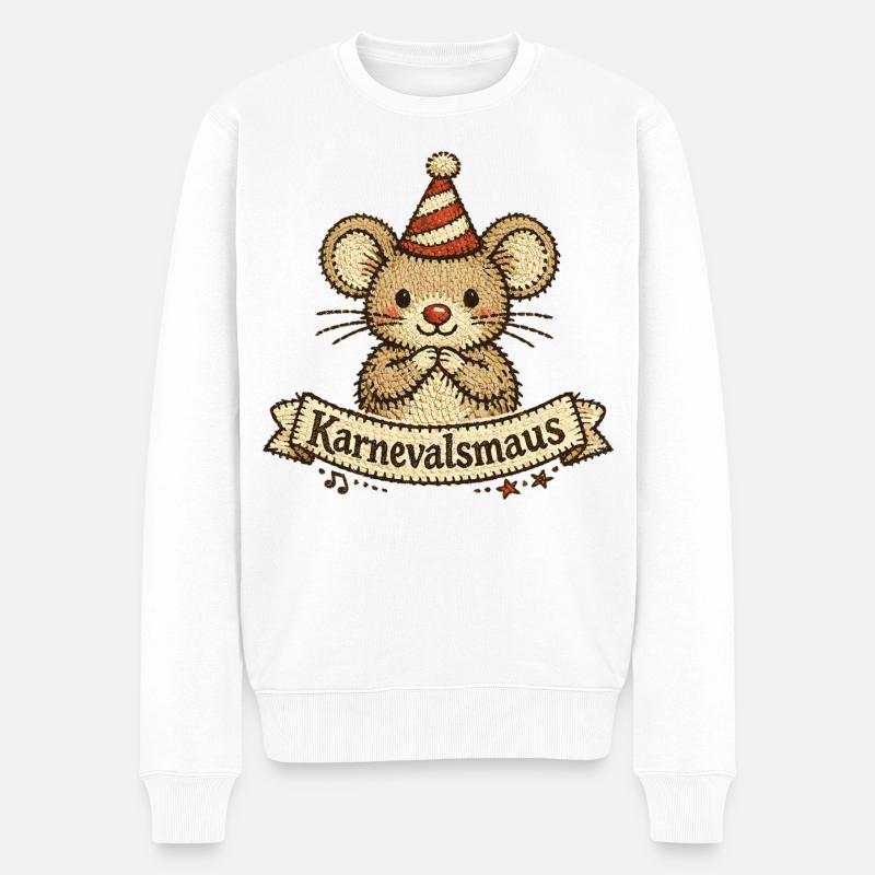 Karnevalsmaus Niedlich Weiberfastnacht Köln - Männer Premium Bio Pullover - Weiß
