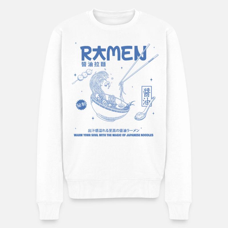 Ramen - Männer Premium Bio Pullover - Weiß