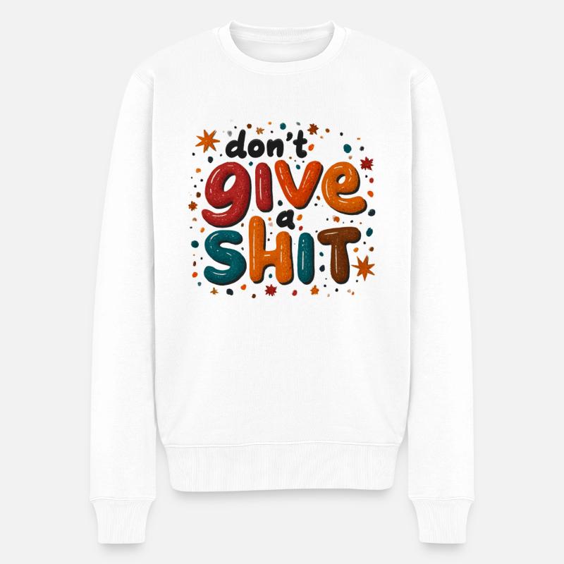 Gib niemals auf Farbexplosion - Männer Premium Bio Pullover - Weiß