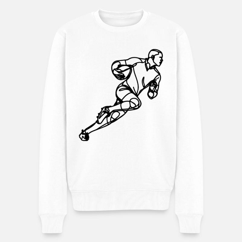 Rugby Skizze - Männer Premium Bio Pullover - Weiß