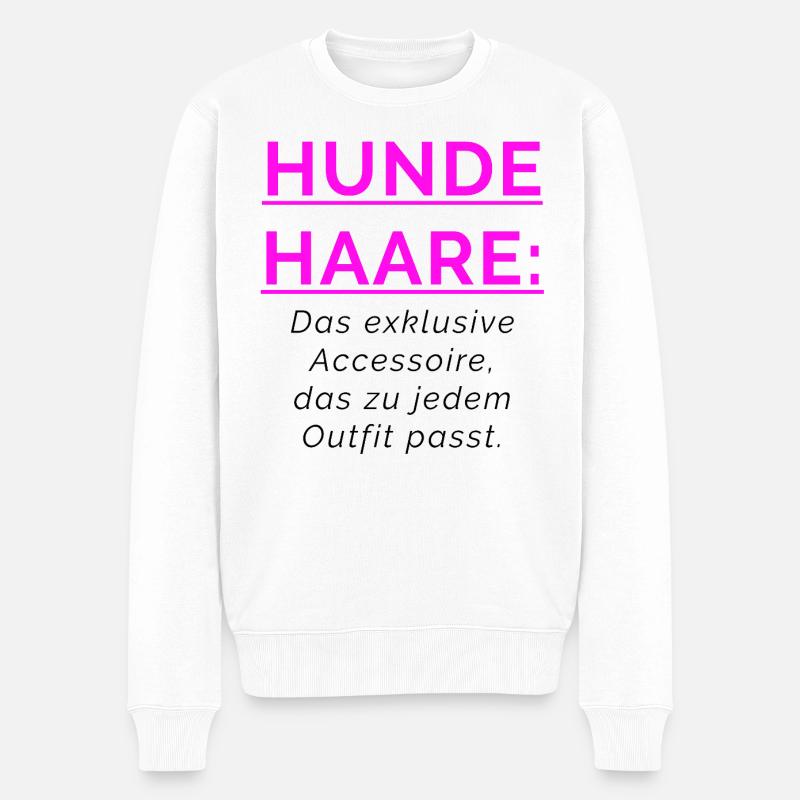 HUNDEHAARE - Accessoire das zu jedem Outfit passt. - Männer Premium Bio Pullover - Weiß