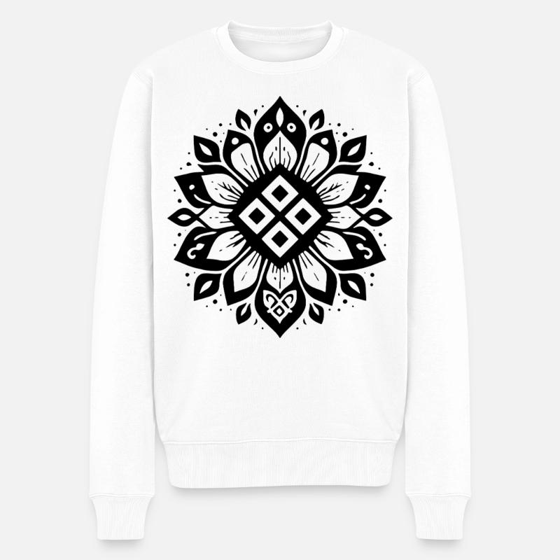 Mokosh Sacred Slawic Goddess Minimal - Männer Premium Bio Pullover - Weiß