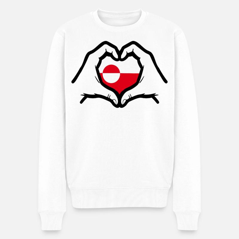 Grønlandskærlighed - Økologisk premium-sweatshirt til mænd - hvid