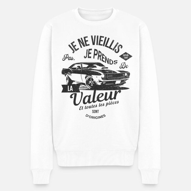 Jubiläums-Oldtimer 1966 - Männer Premium Bio Pullover - Weiß