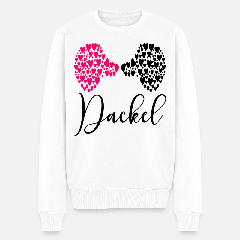 Dackel Hunde Liebe - Männer Premium Bio Pullover - Weiß