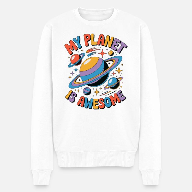 Ma planète est géniale - Pull Premium bio Homme - blanc