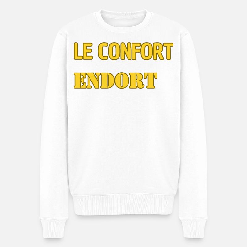 Le confort endort. - Pull Premium bio Homme - blanc