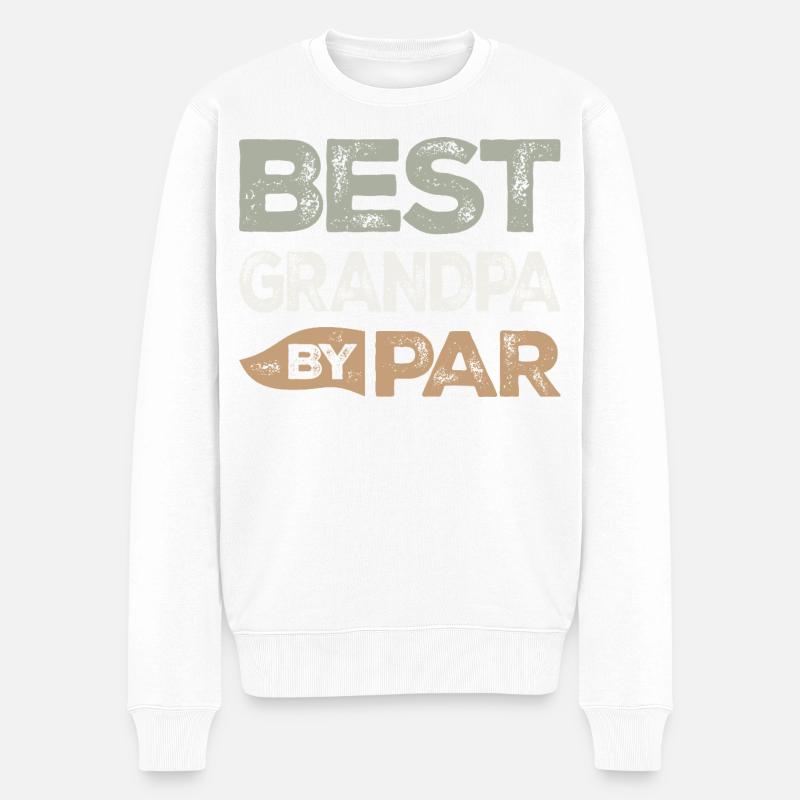Bedste bedstefar efter par Sjov Golf Bedstefars Ord - Økologisk premium-sweatshirt til mænd - hvid