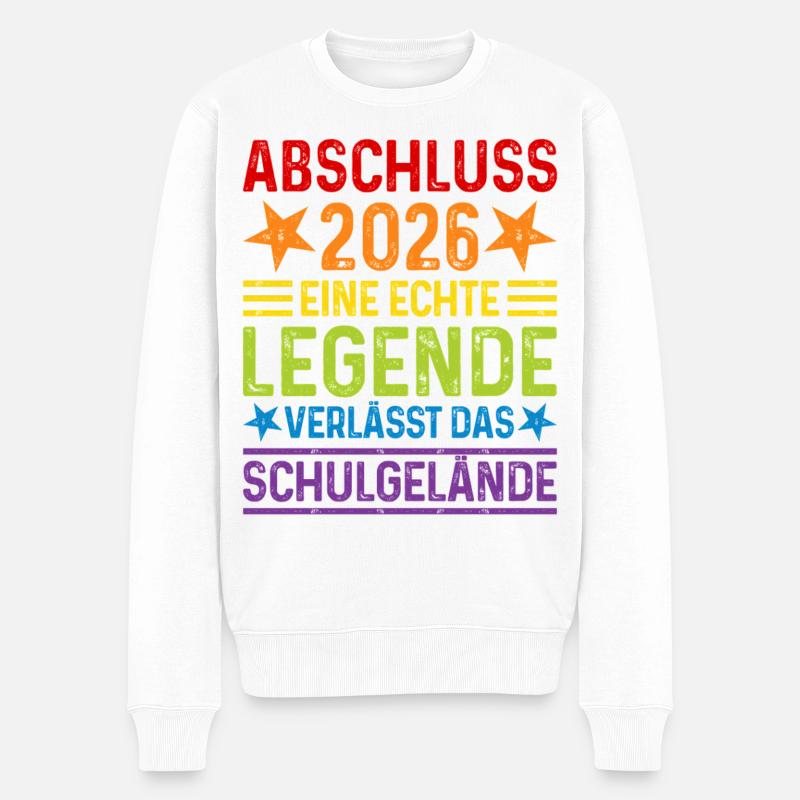 Abschluss 2026 Einr Legende verlässt Schulgelände - Männer Premium Bio Pullover - Weiß