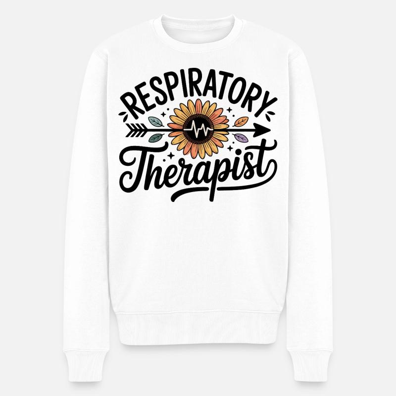 Sonnenblume Herzschlag Inspiration - Männer Premium Bio Pullover - Weiß