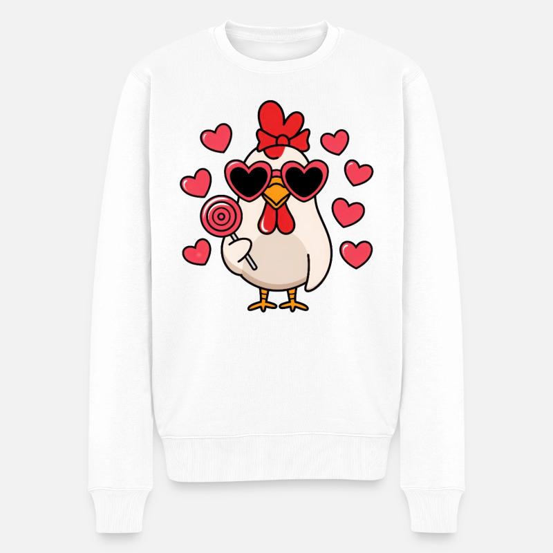 Huhn lolli - Männer Premium Bio Pullover - Weiß