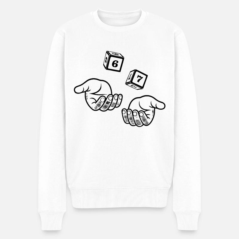 67 Six Seven - Männer Premium Bio Pullover - Weiß