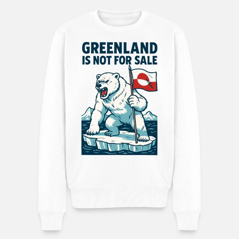 Le Groenland n’est pas à vendre - Pull Premium bio Homme - blanc