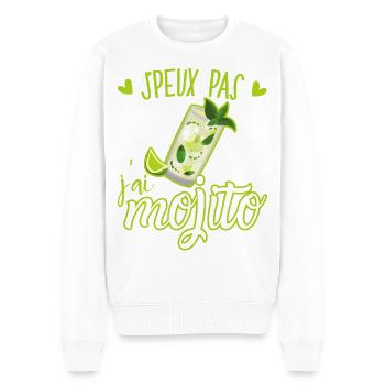 I Can't I Have Mojito - Humor Mojito Cocktail - Men's Premium Organic Jumper - white - Front - Thijin (182cm)