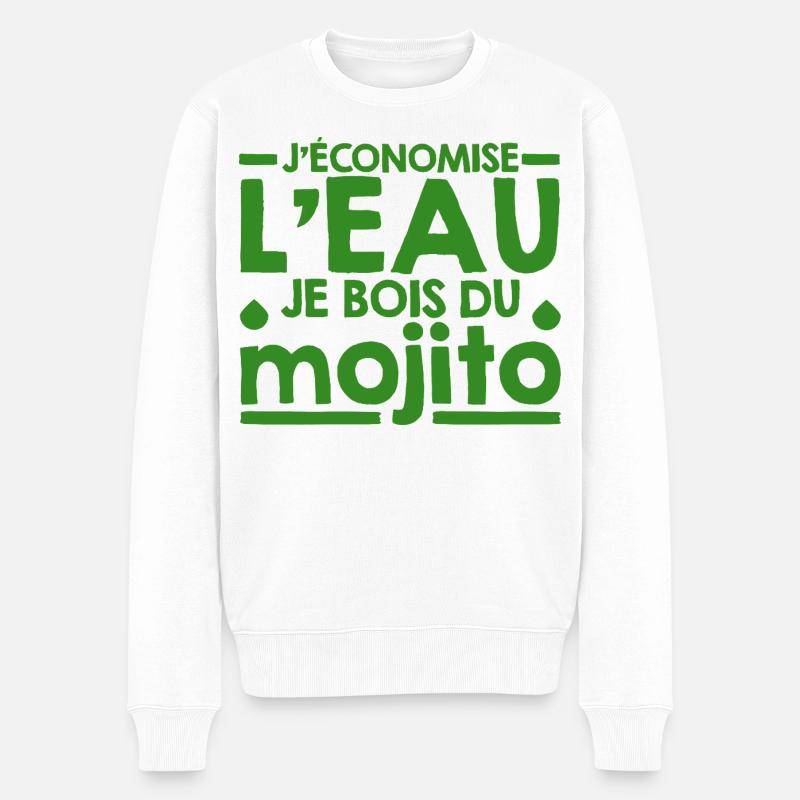Mojito Humor-Phrase Mojito-Cocktail - Männer Premium Bio Pullover - Weiß