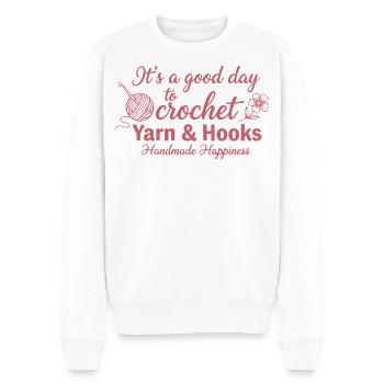 C’est une bonne journée pour crocheter du fil et des crochets faits main - Pull Premium bio Homme - blanc - Devant - Thijin (182cm)