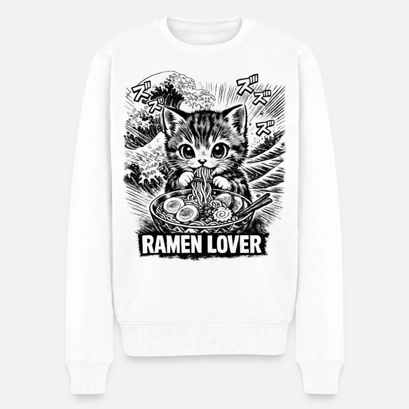 Ramen - Männer Premium Bio Pullover - Weiß