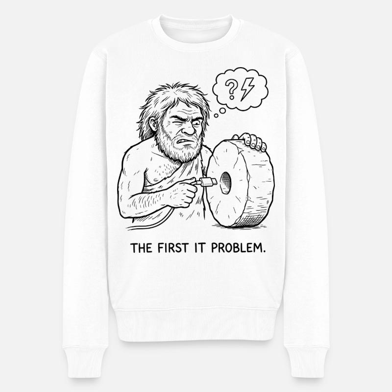 The First IT Problem - Männer Premium Bio Pullover - Weiß