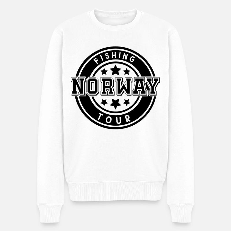 Norwegen Angeltour - Männer Premium Bio Pullover - Weiß