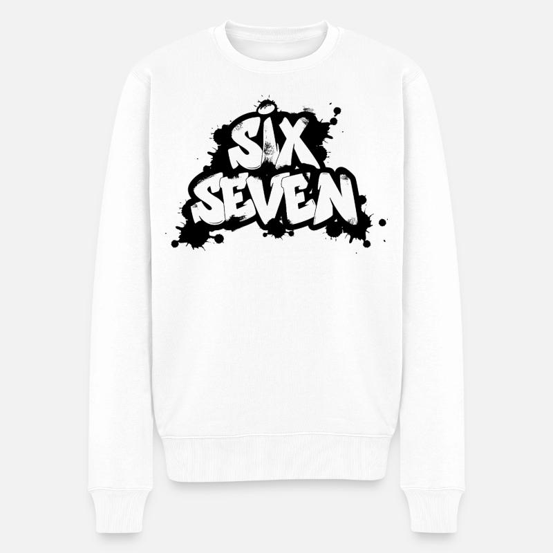 Six Seven Graffiti - Männer Premium Bio Pullover - Weiß