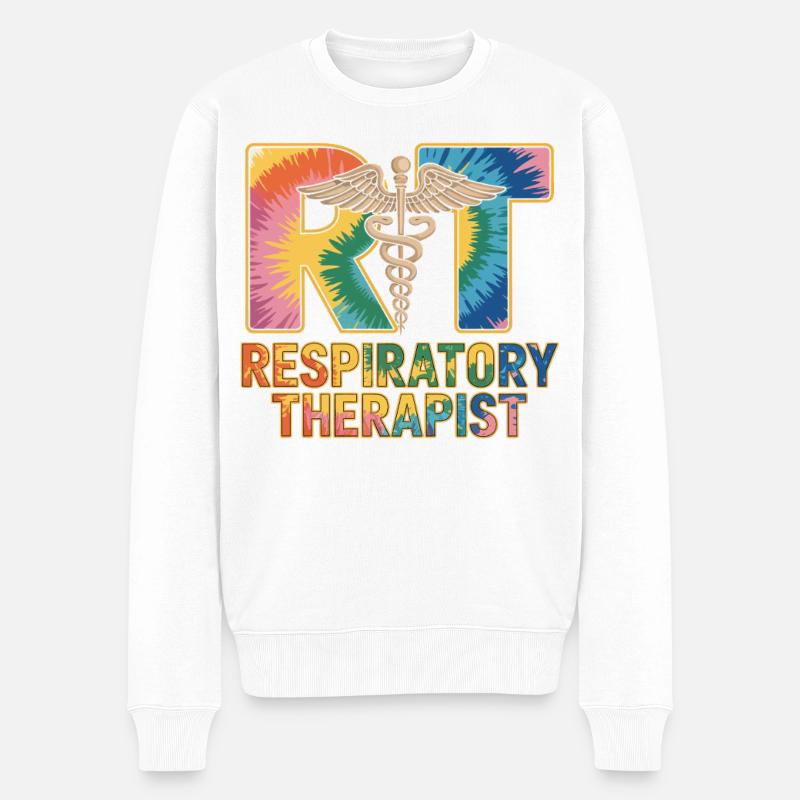 Respiratorischer Therapeut Tie-Dye - Männer Premium Bio Pullover - Weiß