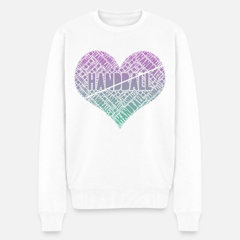Handball Herz - Männer Premium Bio Pullover - Weiß