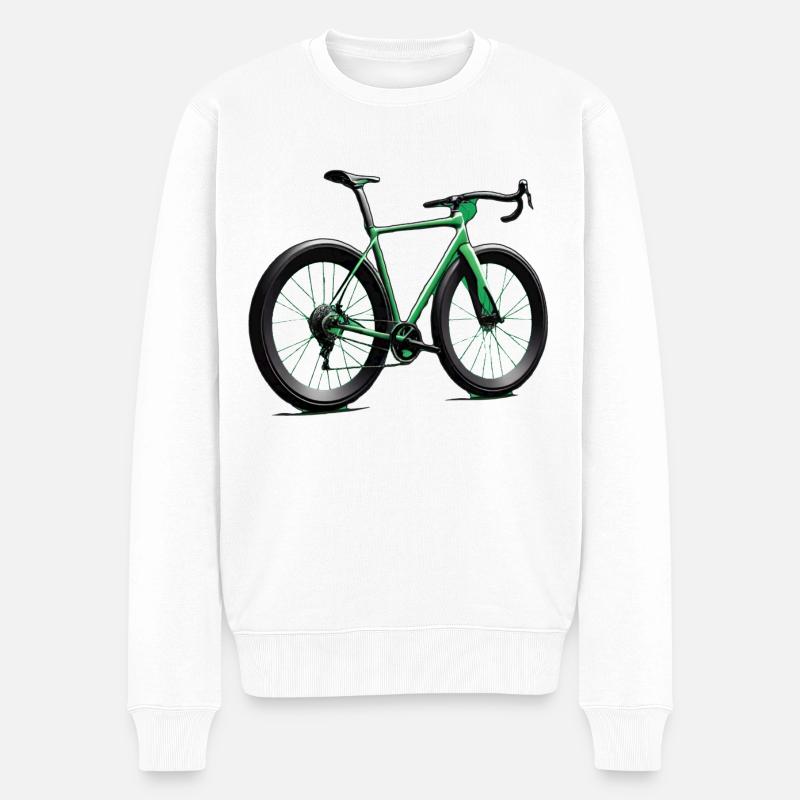 Vélo de route style néon vert - Pull Premium bio Homme - blanc