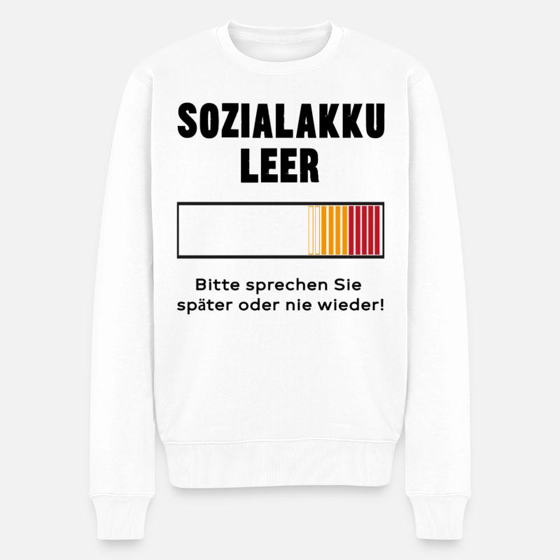 Energie Akku Balkendesign - Männer Premium Bio Pullover - Weiß