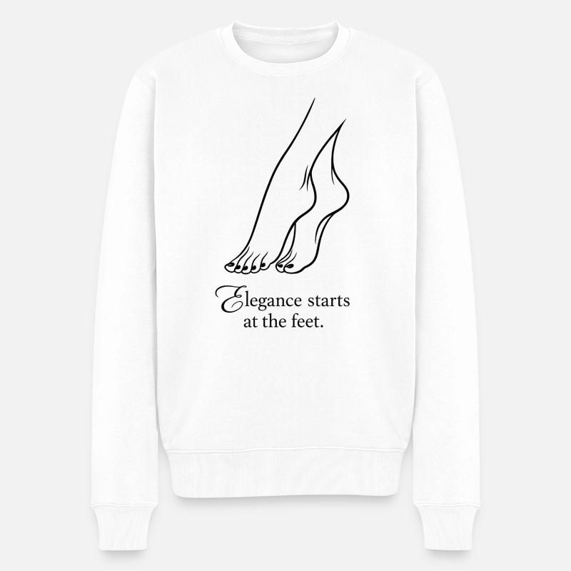 Eleganz zu Füßen - Männer Premium Bio Pullover - Weiß
