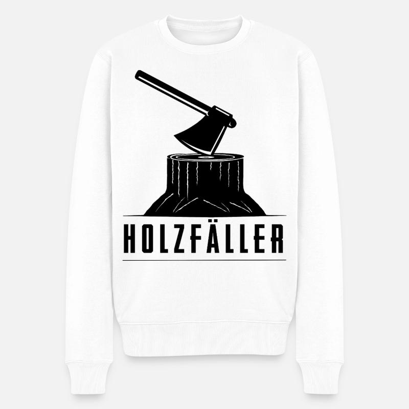 Holzfäller - Männer Premium Bio Pullover - Weiß