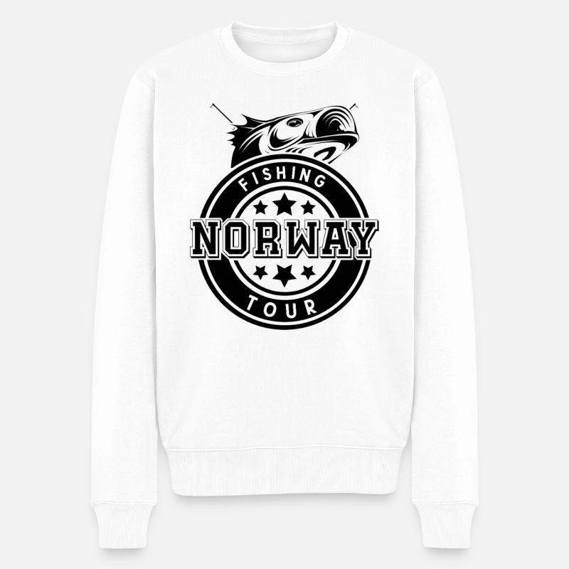 Norwegen Angeltour - Männer Premium Bio Pullover - Weiß