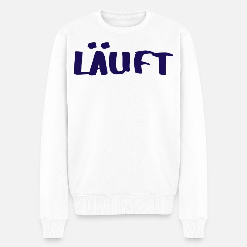 LÄUFT - positives Denken - Statement - Männer Premium Bio Pullover - Weiß
