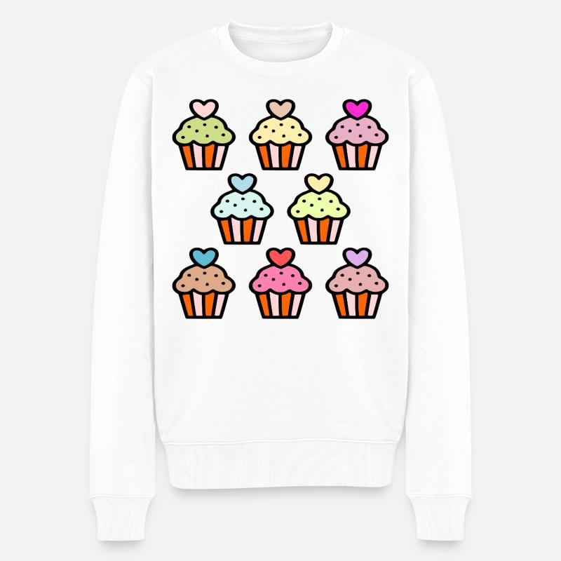 Muffins de gâteau d’anniversaire - Pull Premium bio Homme - blanc