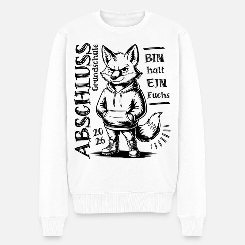 Grundschule Abschluss 2026 - Bin halt ein Fuchs - Männer Premium Bio Pullover - Weiß