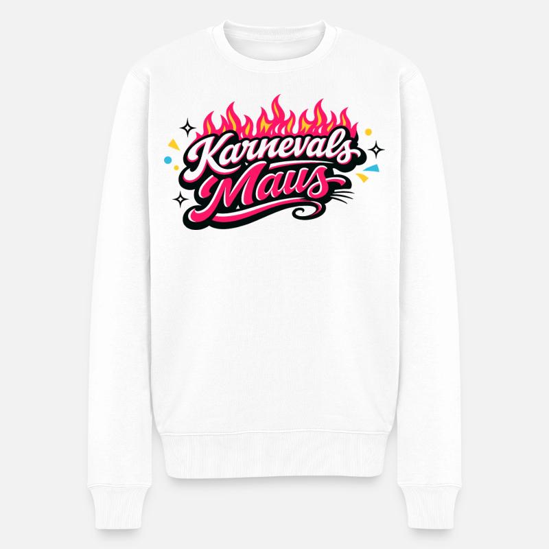 Karnevalsmaus Köln - Kölner Karneval Design - Männer Premium Bio Pullover - Weiß